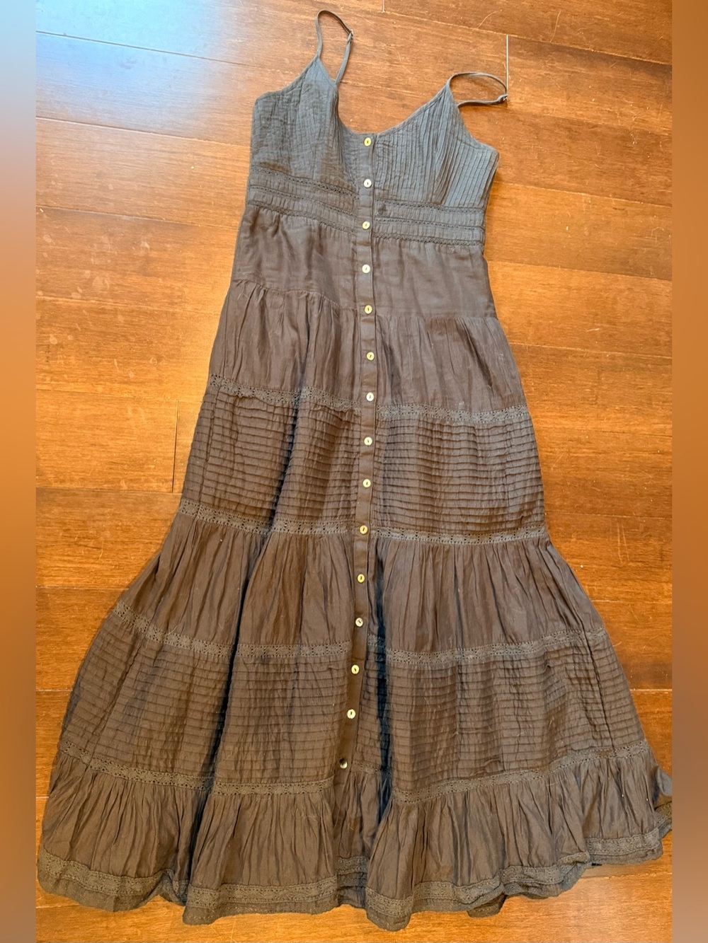 Spell Organic Cotton Dove Lace Strappy Dress XS - Picture 7 of 13
